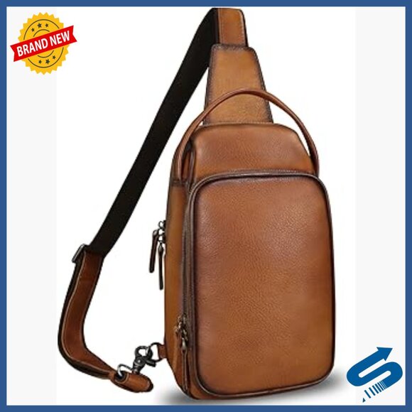 Genuine Leather Sling Backpack Crossbody Daypack Anti-Theft Purse main image 4